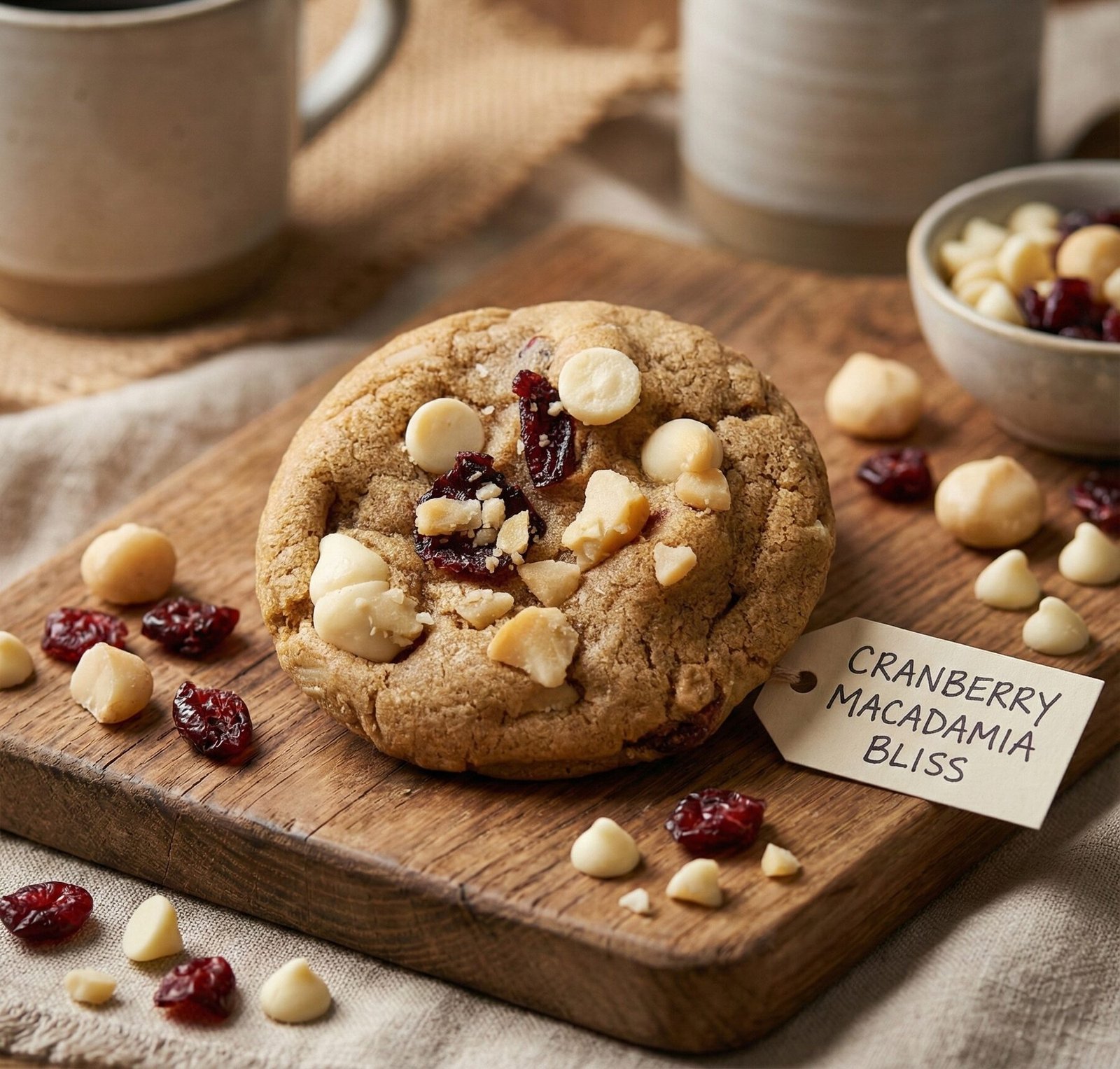 Cranberry macadamia bliss cookie